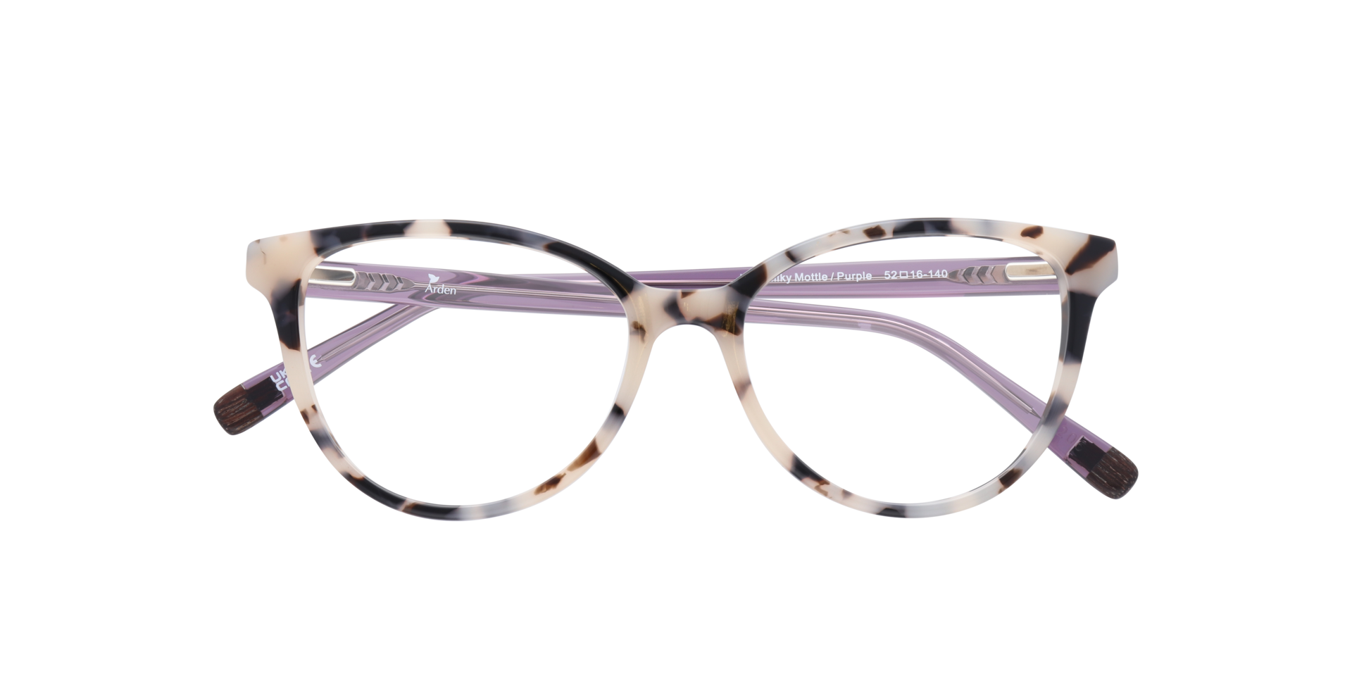 Lily Milky Mottle & Purple AcetateEyeglass Frames for Glasses Direct, Closed View