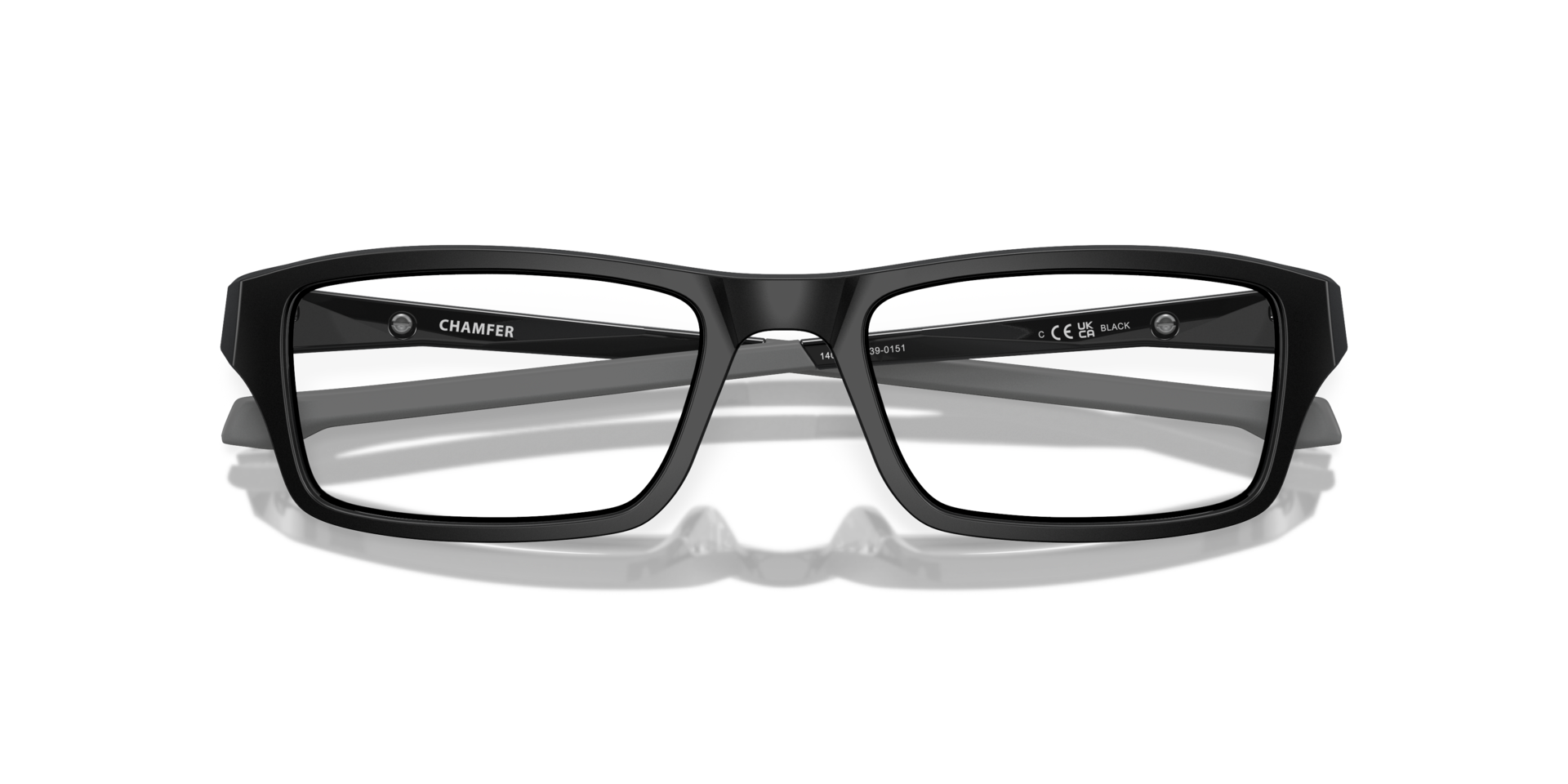 Chamfer™ Satin Black PlasticEyeglass Frames for Glasses Direct, Closed View