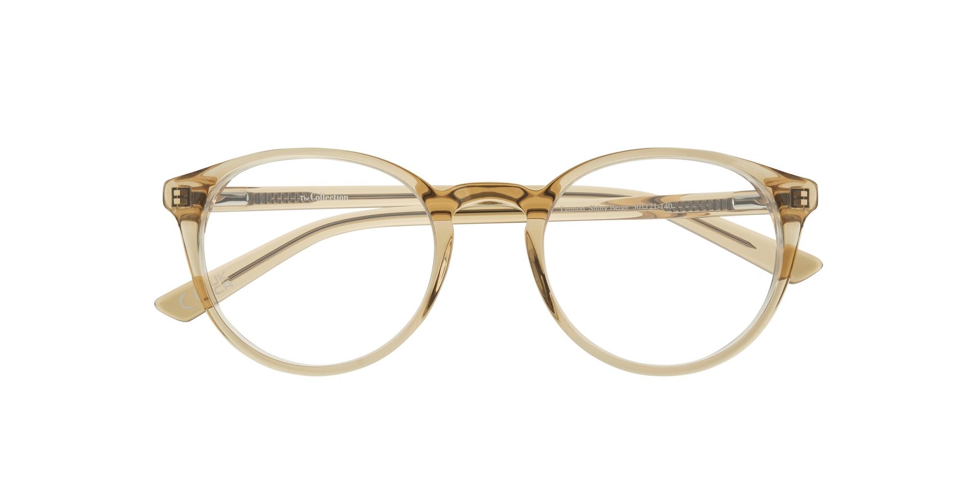 Lennon Shiny Beige AcetateSunglass Frames for Glasses Direct, Closed View