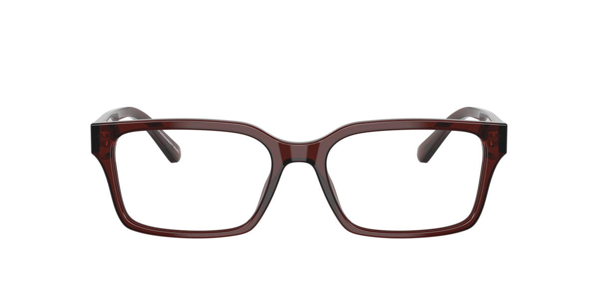 Emporio Armani Men's Transparent Brown Rectangle Acetate Eyeglasses Online - Full Rim - Ea3244
