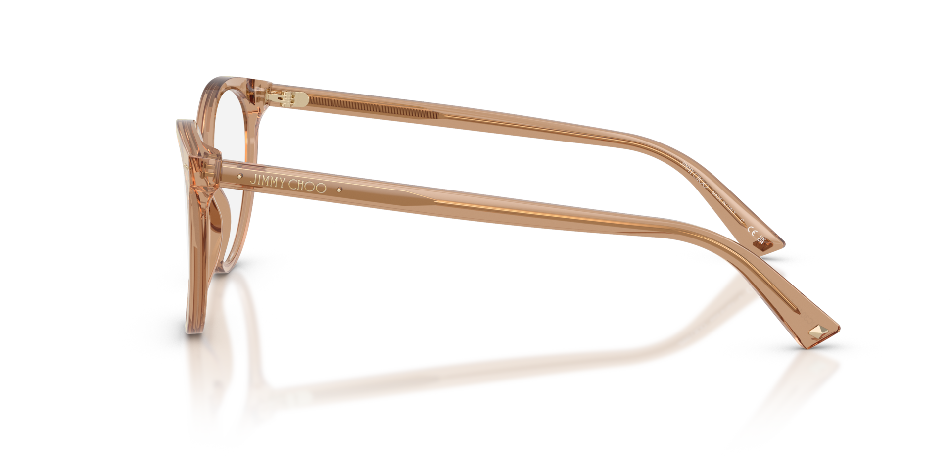 JC3047 Transparent Tan AcetateEyeglass Frames for Glasses Direct, Side View