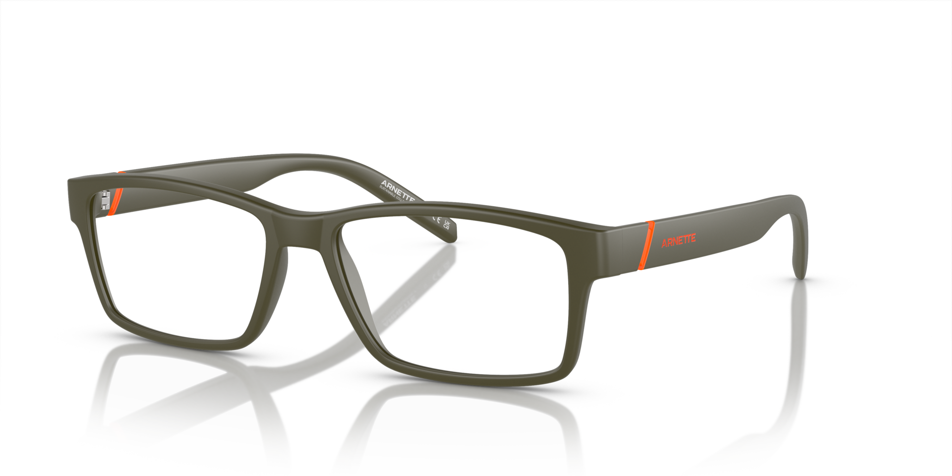 AN7179 Matte Military Green PlasticEyeglass Frames for Glasses Direct, Angle View