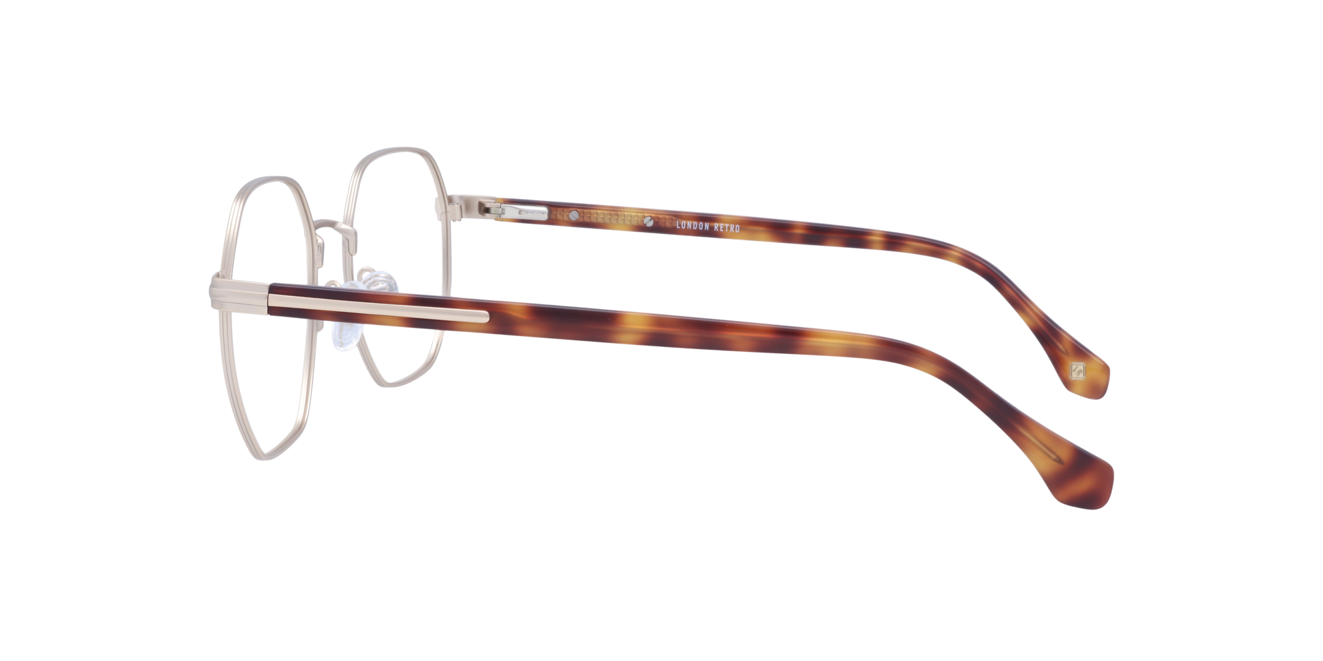 Hainault Matte Gold MetalSunglass Frames for Glasses Direct, Side View