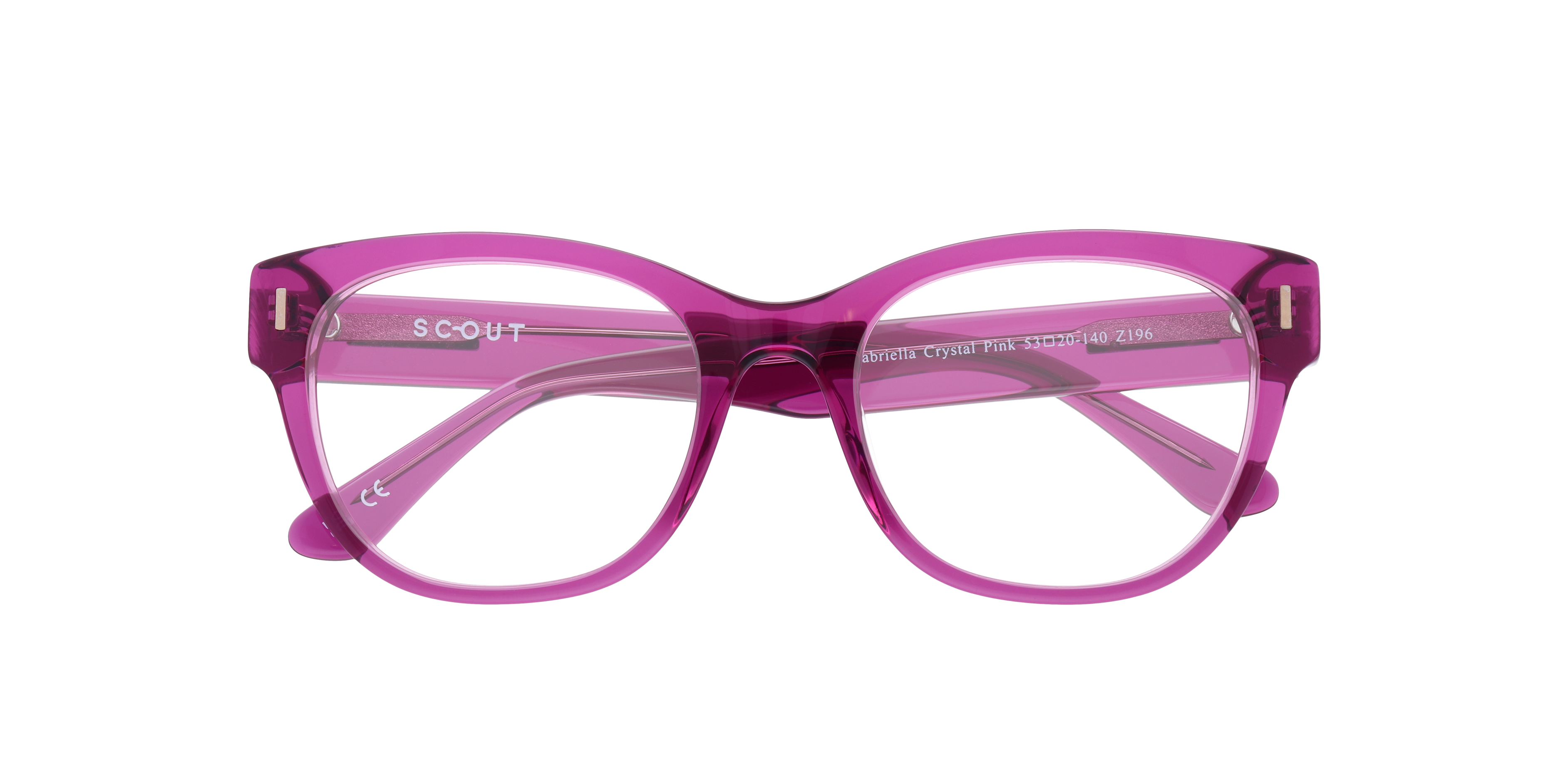 Gabriella Crystal Pink AcetateEyeglass Frames for Glasses Direct, Closed View