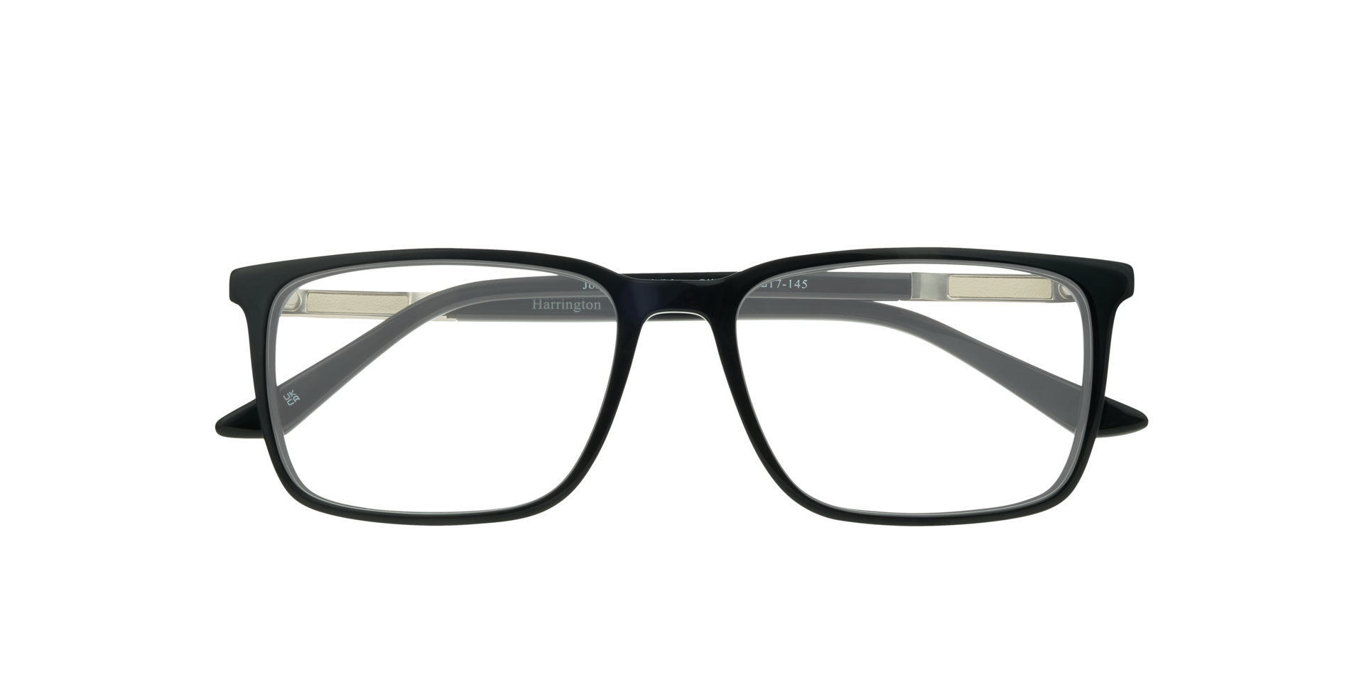 Jonas Black & Matte Silver AcetateEyeglass Frames for Glasses Direct, Closed View