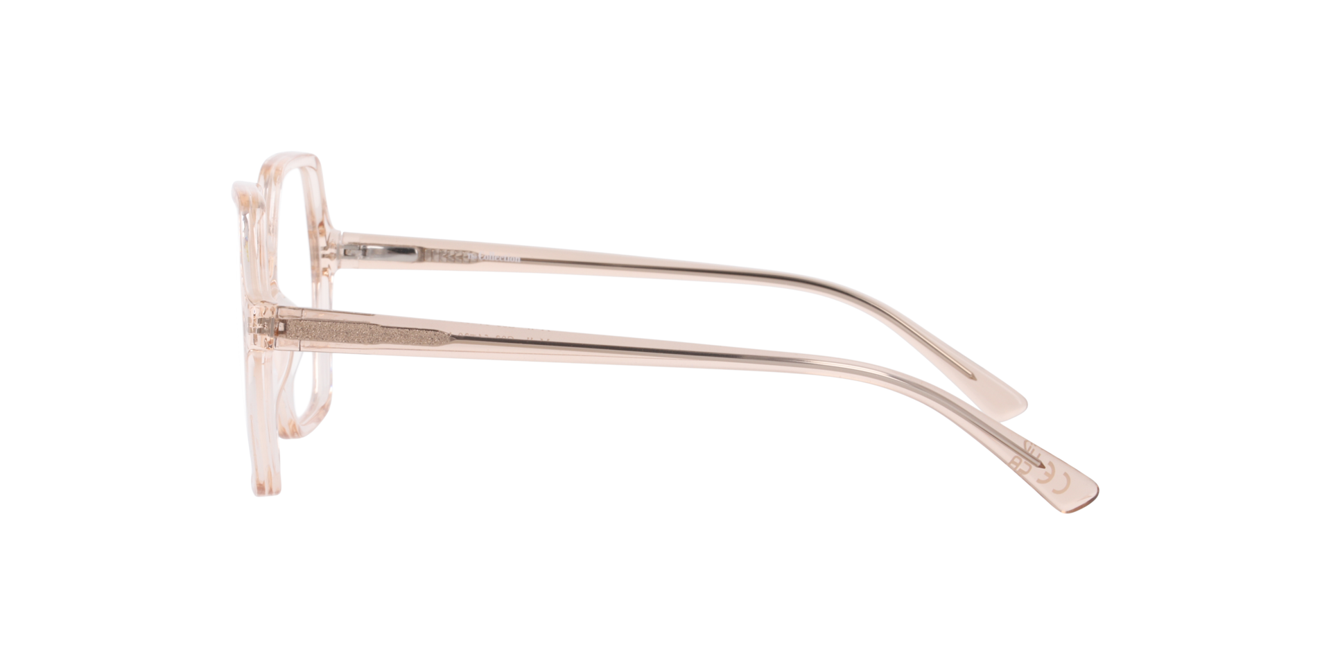 Molly Crystal Nude PlasticEyeglass Frames for Glasses Direct, Side View