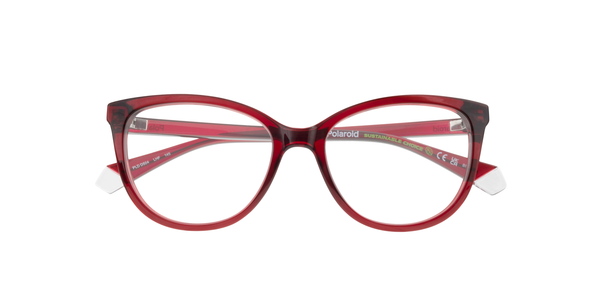 PLD D504 Burgundy PlasticEyeglass Frames for Glasses Direct, Closed View