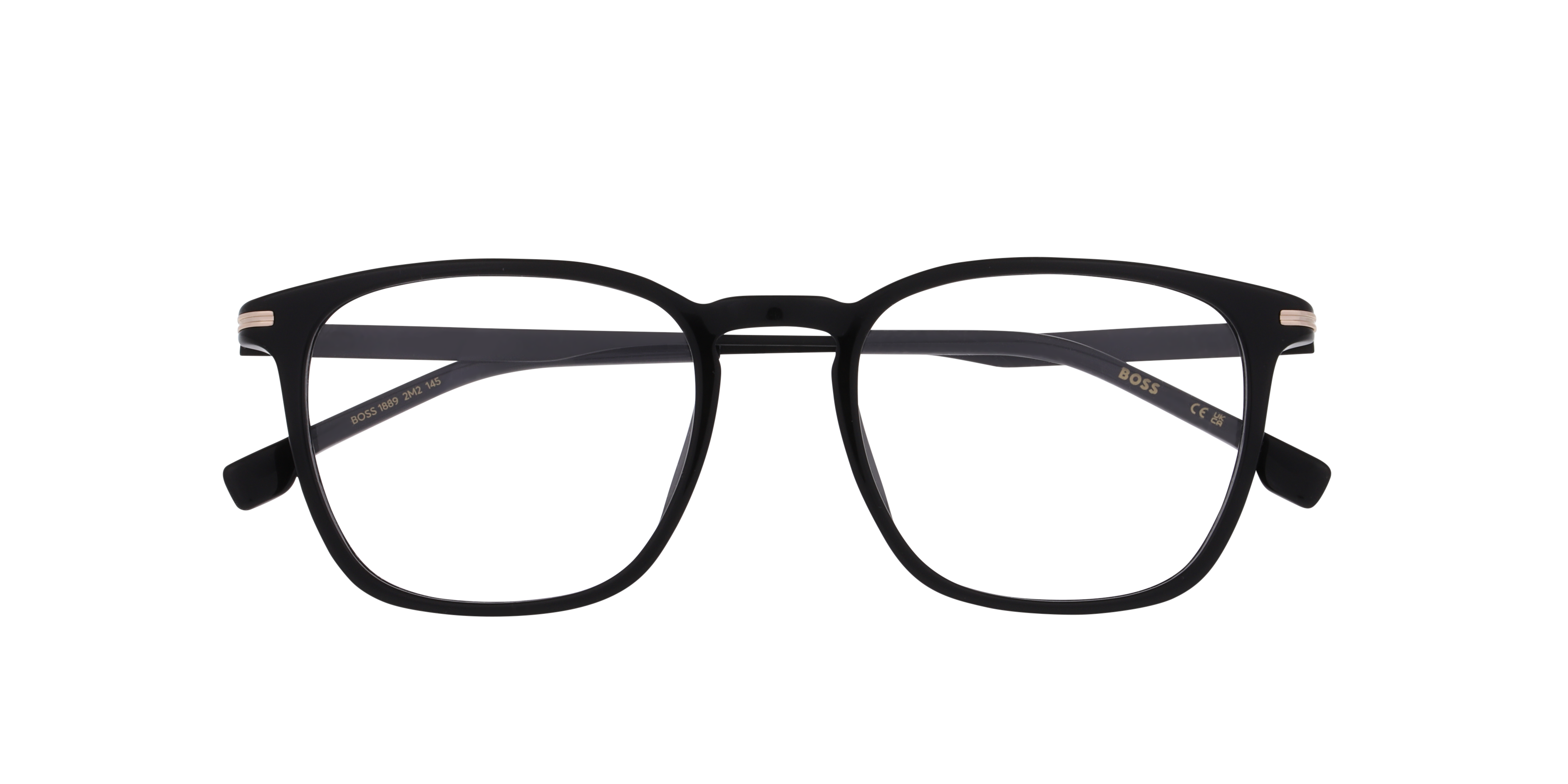 BOSS 1889 Black Gold AcetateEyeglass Frames for Glasses Direct, Closed View