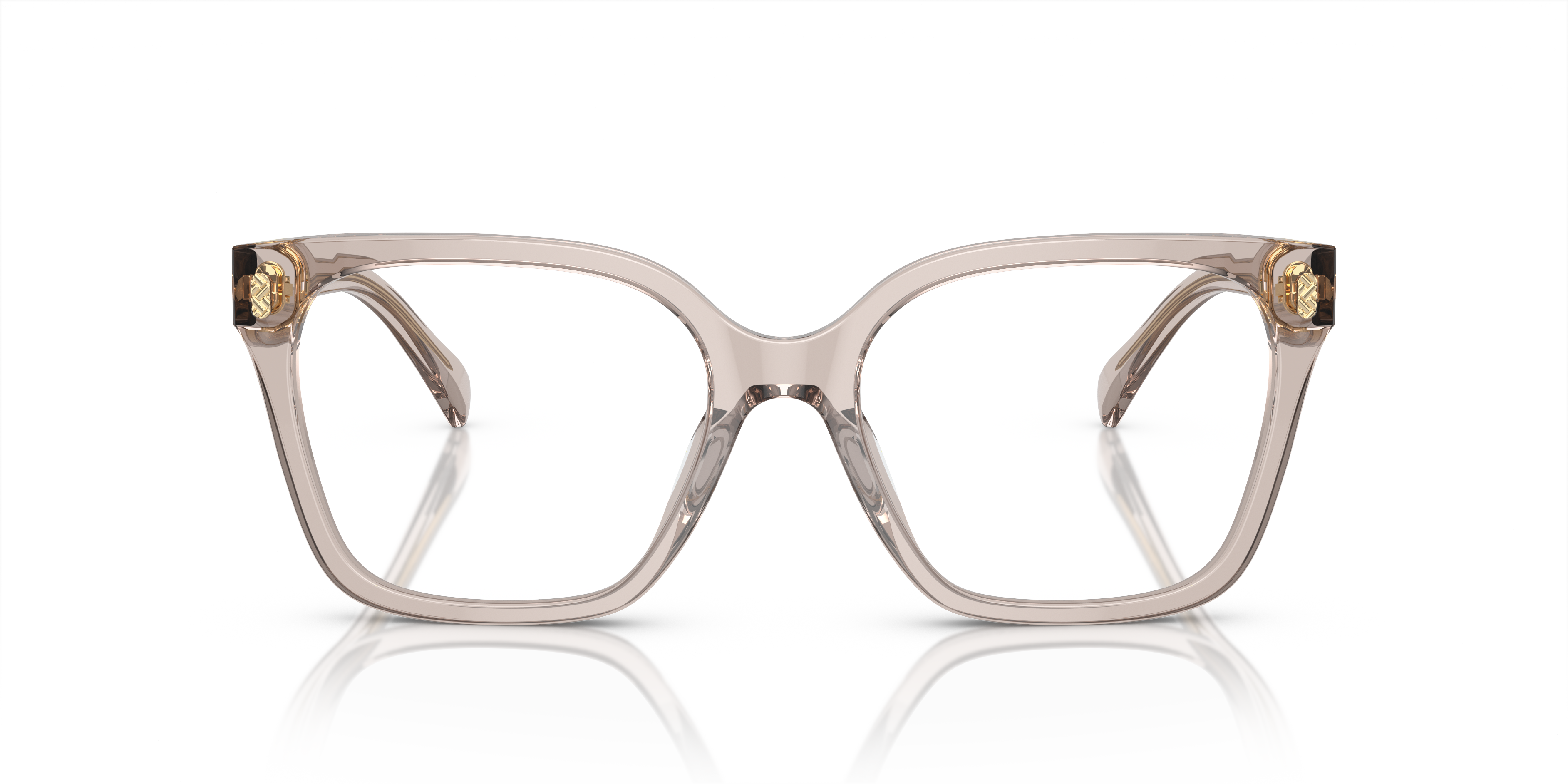 RA7158U Shiny Transparent Beige AcetateEyeglass Frames for Glasses Direct, Front View