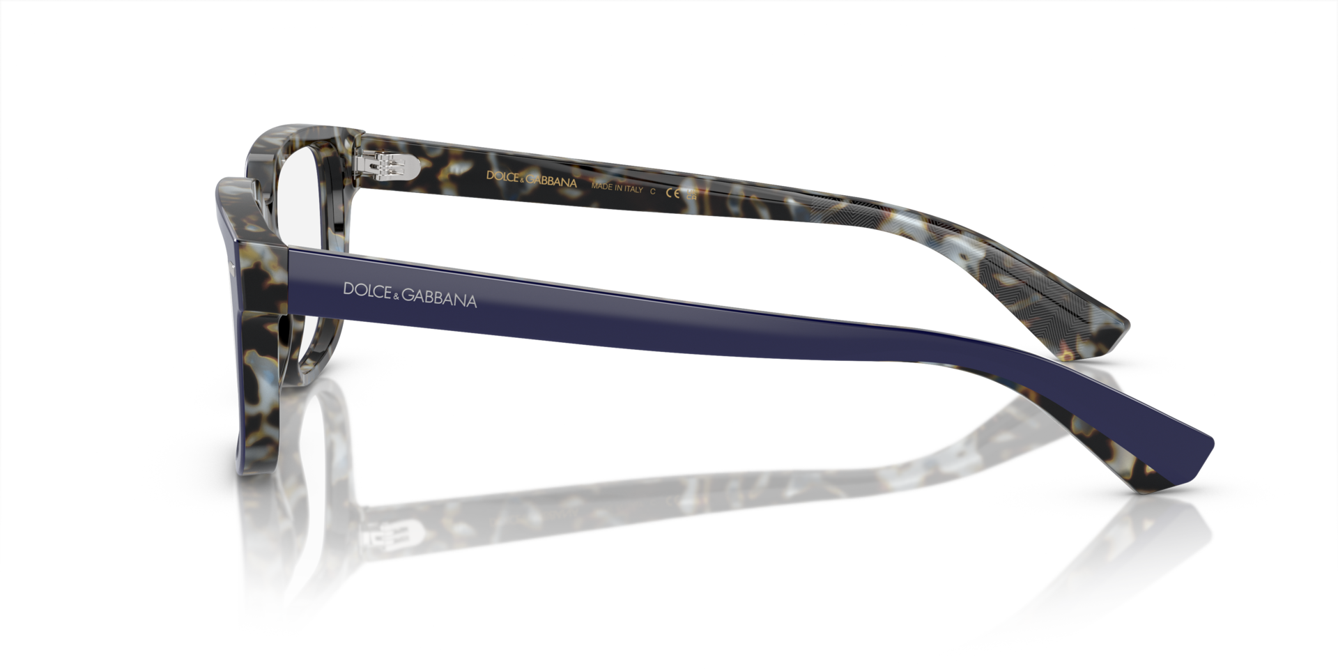 DG3380 Blue On Blue Havana AcetateEyeglass Frames for Glasses Direct, Side View