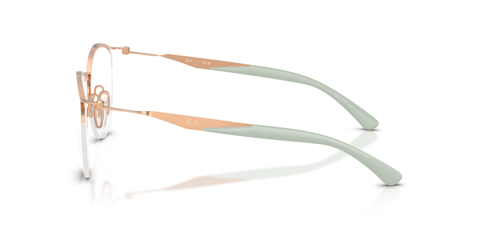 RB7553 Rose Gold MetalEyeglass Frames for Glasses Direct, Side View