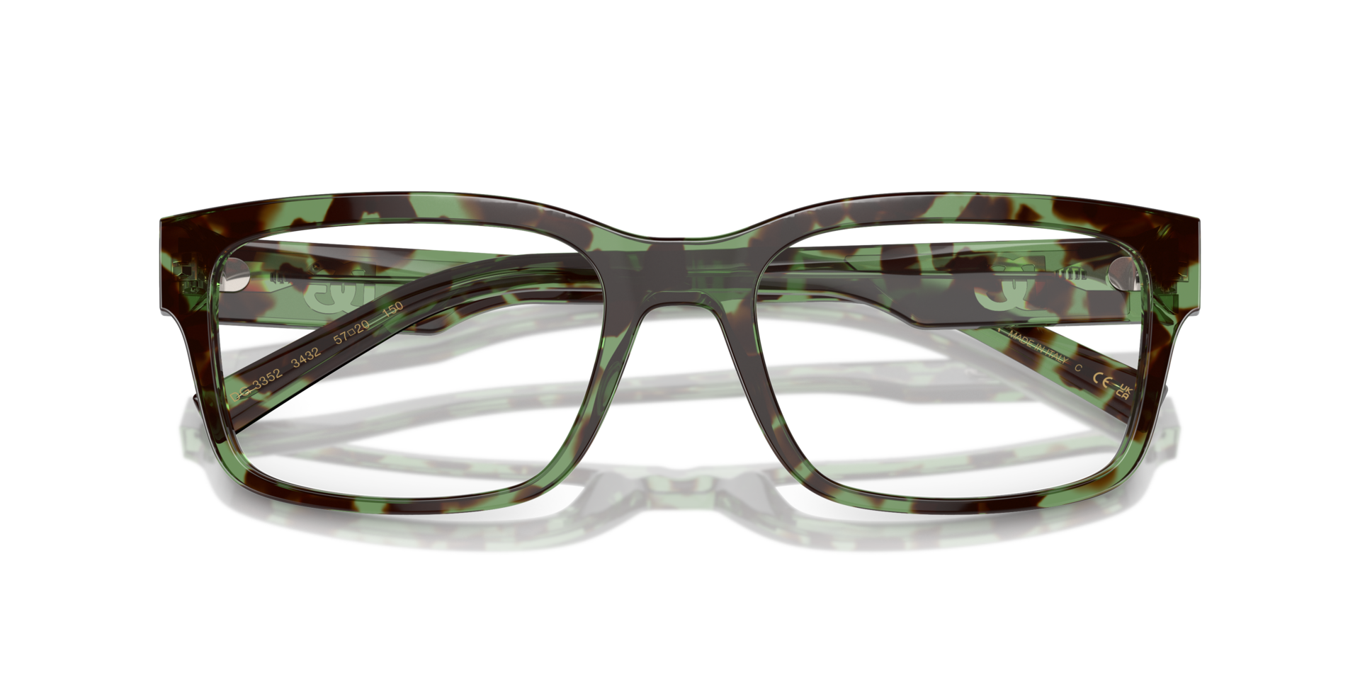 DG3352 Havana Green AcetateEyeglass Frames for Glasses Direct, Closed View