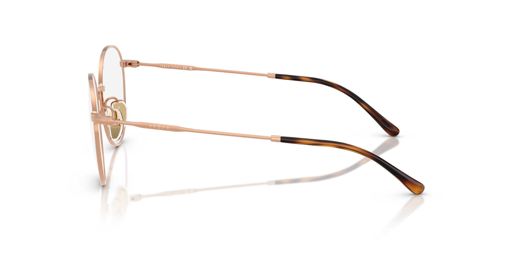 VO4280T Rose Gold TitaniumEyeglass Frames for Glasses Direct, Side View