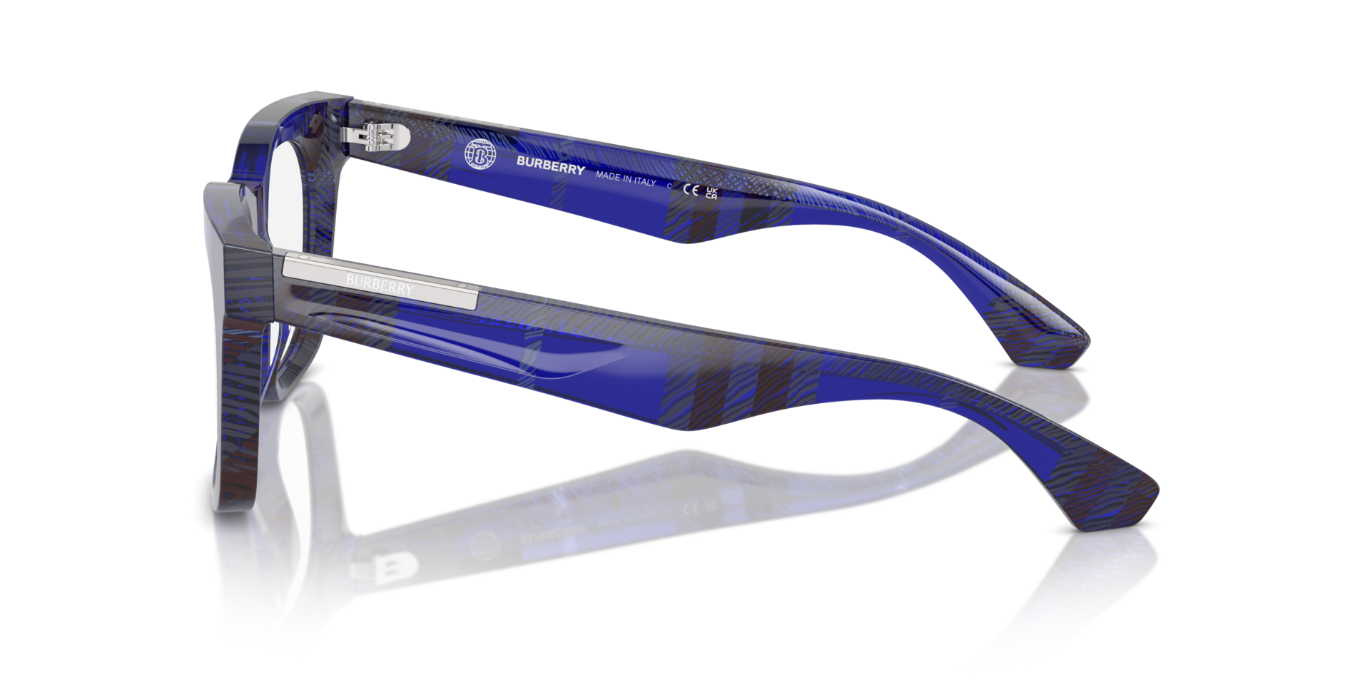BE2407 Check Blue AcetateEyeglass Frames for Glasses Direct, Side View