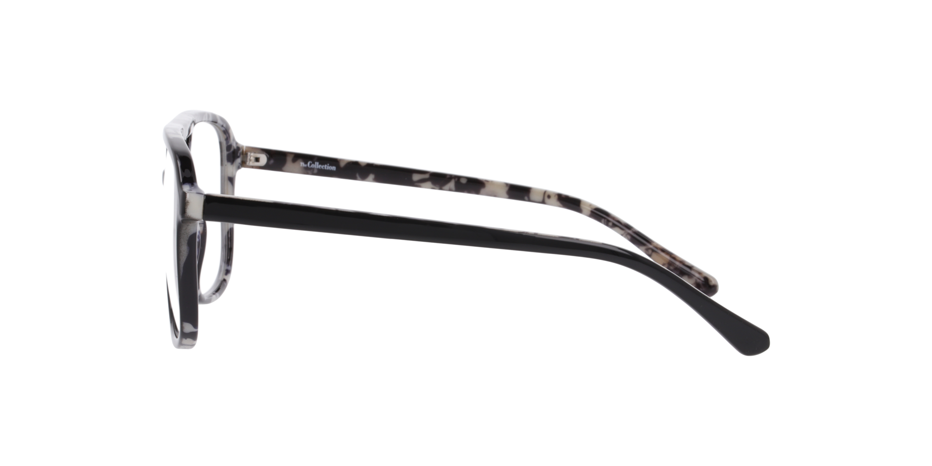 Max Black On Grey Havana PlasticEyeglass Frames for Glasses Direct, Side View