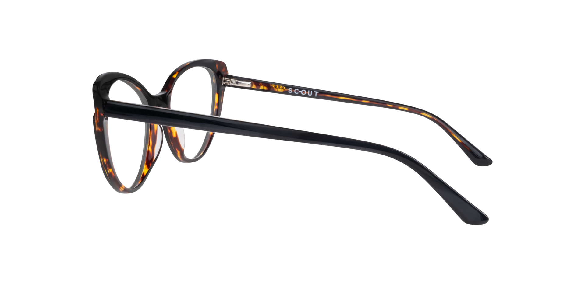 Hayley Bi Layer Black & Havana AcetateEyeglass Frames for Glasses Direct, Side View