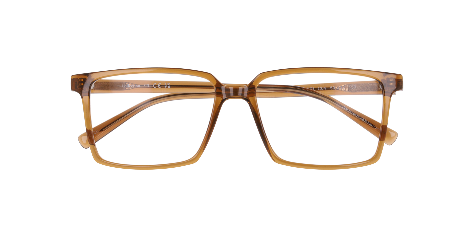 Nori Transparent Brown PlasticEyeglass Frames for Glasses Direct, Closed View