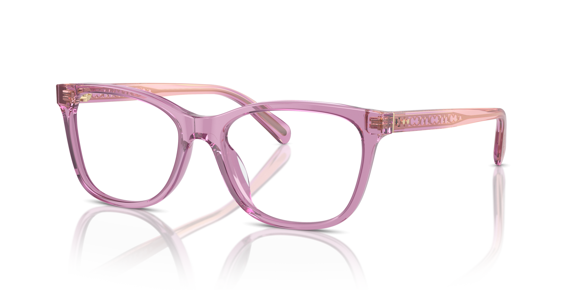 HC6235U Transparent Amethyst AcetateEyeglass Frames for Glasses Direct, Angle View