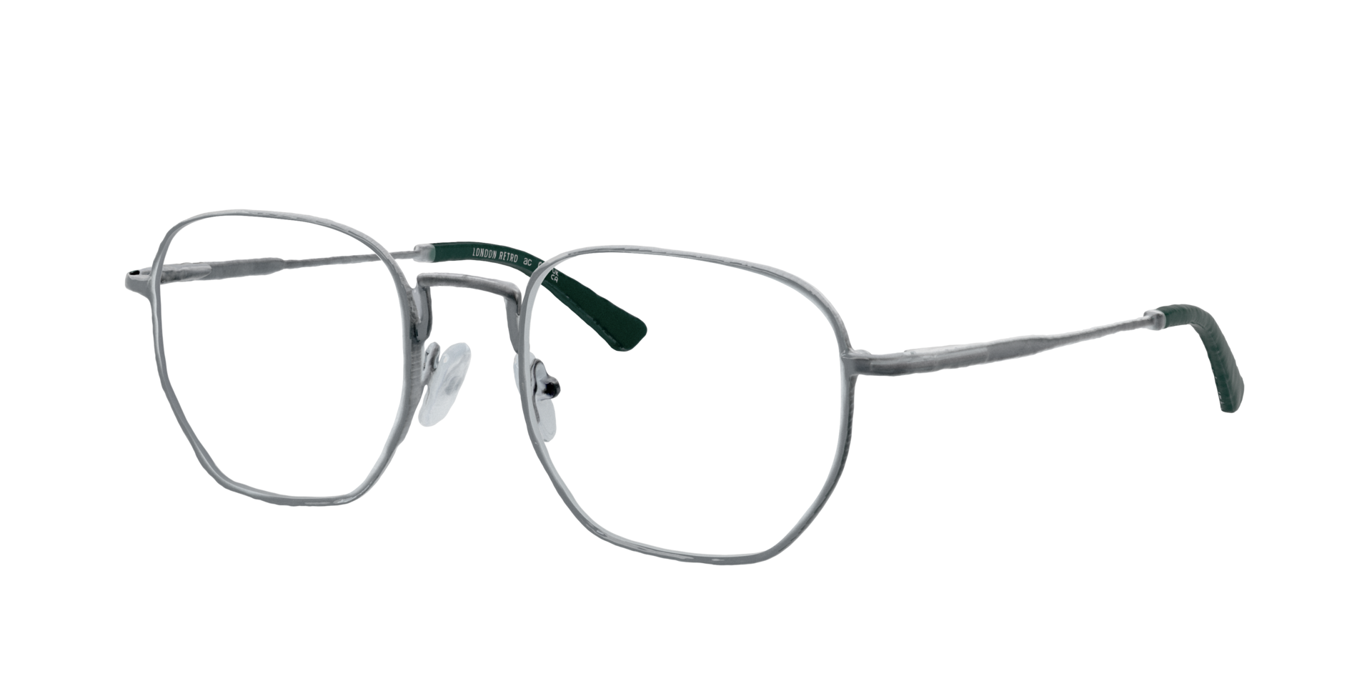 Monument Dark Green On Matte Gunmetal MetalEyeglass Frames for Glasses Direct, Angle View