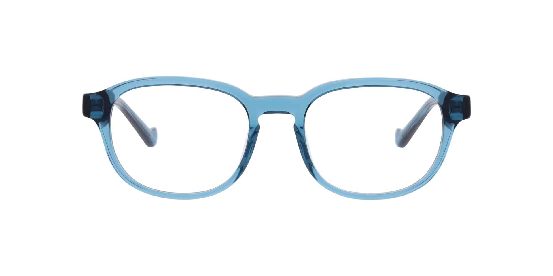 Miró Transparent Dark Blue AcetateEyeglass Frames for Glasses Direct, Front View
