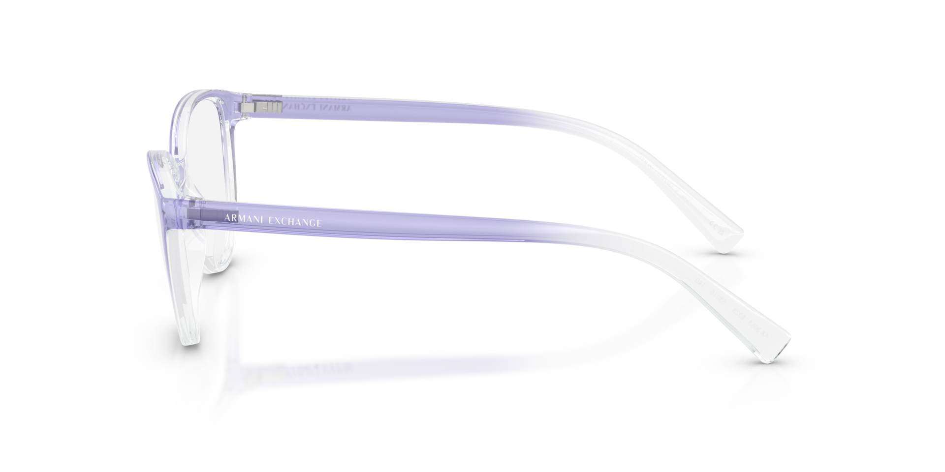 AX3053 Shiny Lilac Gradient Crystal PlasticEyeglass Frames for Glasses Direct, Side View