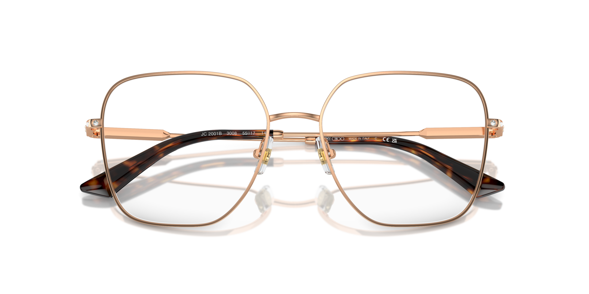 JC2001B Rose Gold MetalEyeglass Frames for Glasses Direct, Closed View
