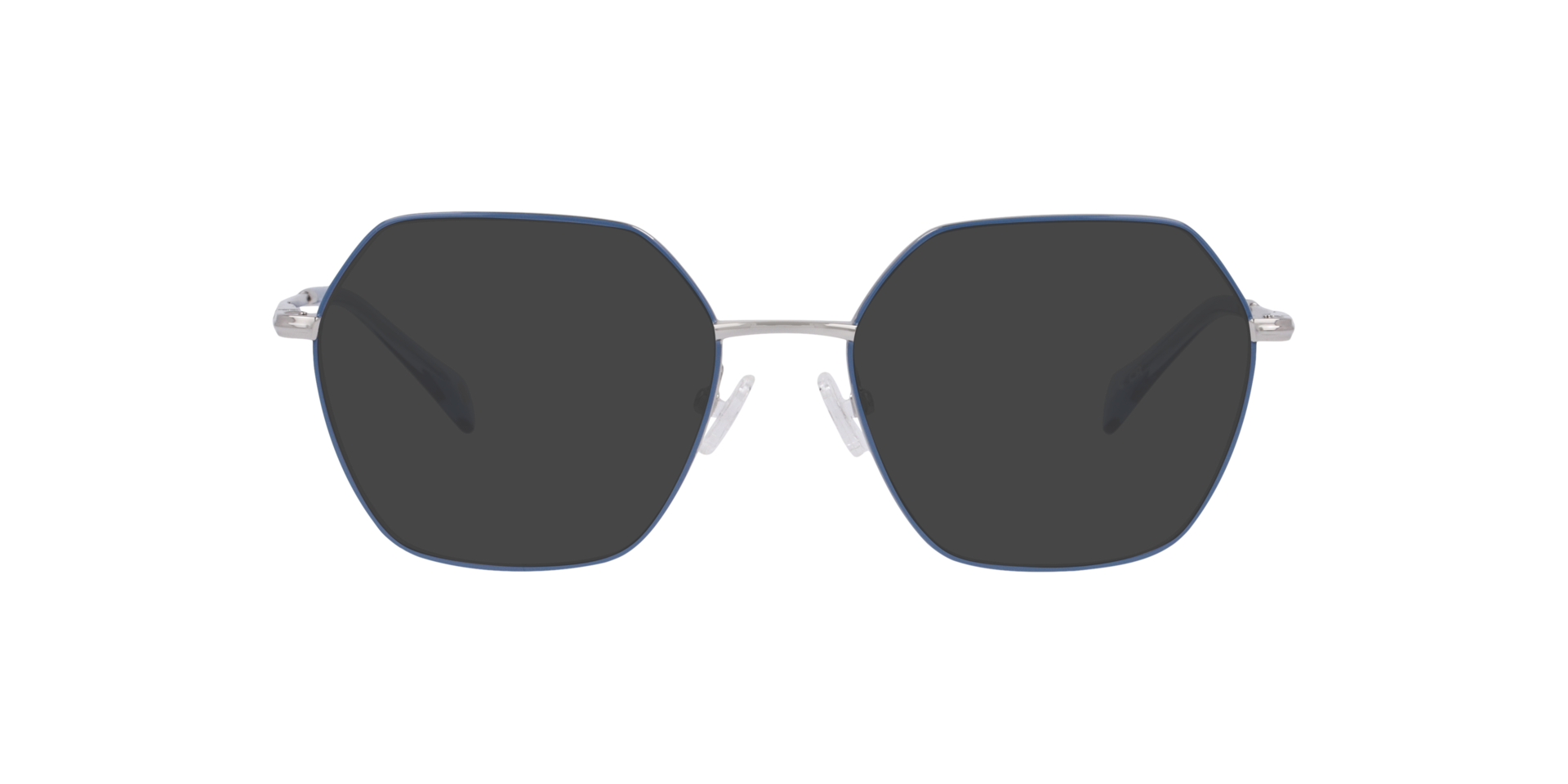 Mitcham Light Blue On Silver MetalEyeglass Frames for Glasses Direct, with Tinted Lenses