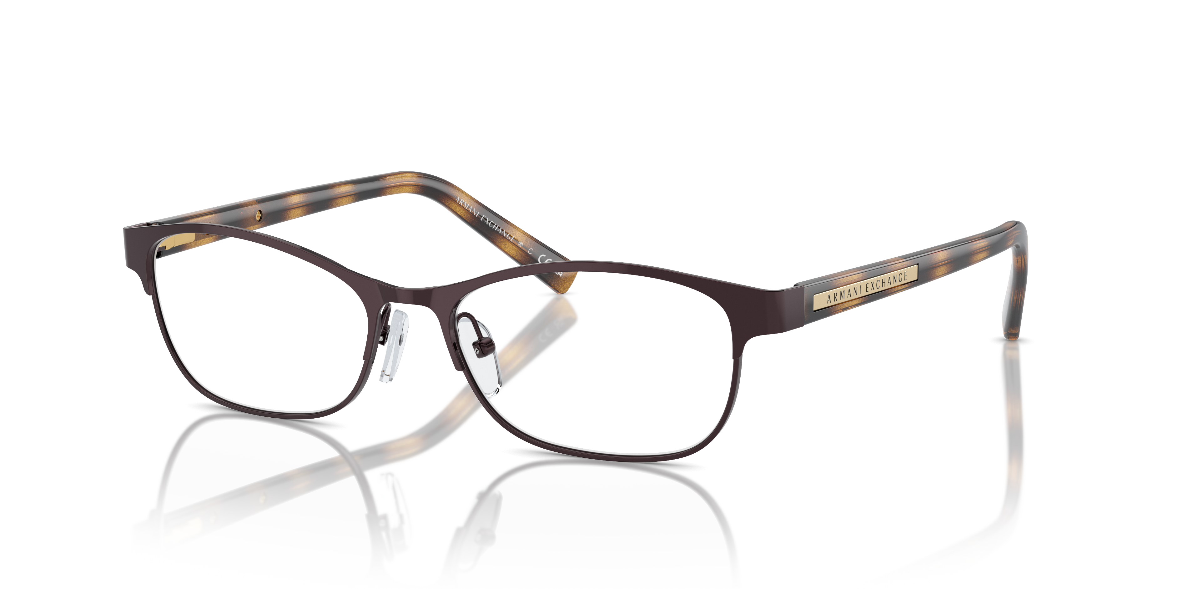 AX1010 Matte Brown MetalEyeglass Frames for Glasses Direct, Angle View