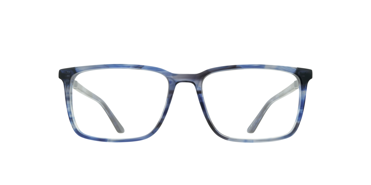 Blue Horn/Matte Silver Blue rectangle Acetate eyeglasses Online - Full Rim - Jonas