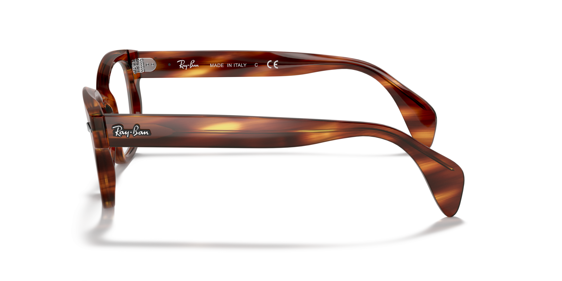 RB0880 OPTICS Striped Havana AcetateEyeglass Frames for Glasses Direct, Side View
