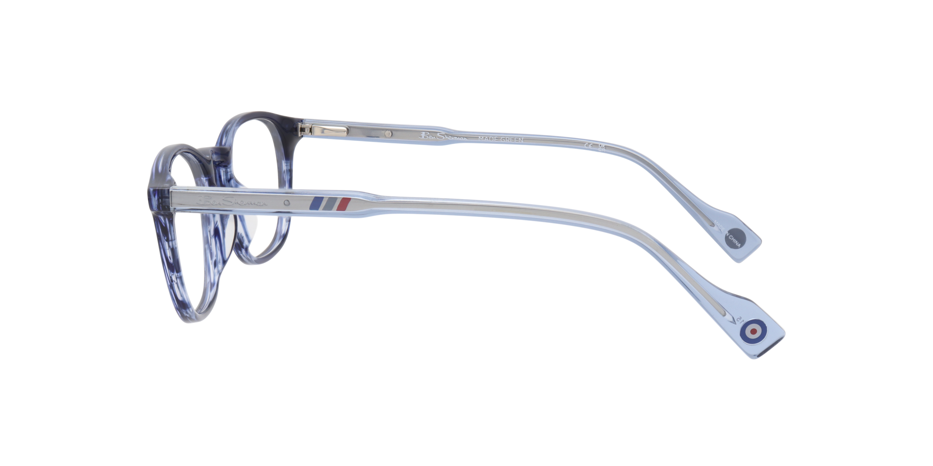 Lawrence Blue AcetateEyeglass Frames for Glasses Direct, Side View