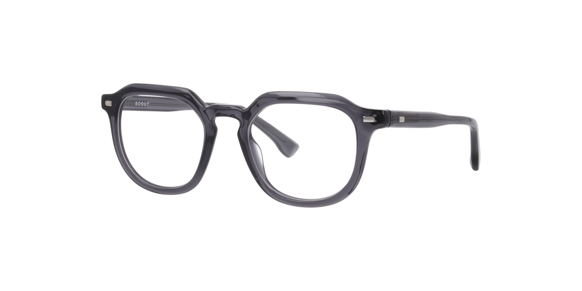 Malachi Crystal Dark Grey AcetateEyeglass Frames for Glasses Direct, Angle View