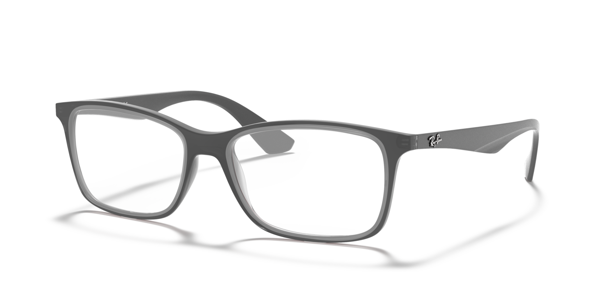 RB7047 Optics Transparent Grey PlasticSunglass Frames for Glasses Direct, Angle View
