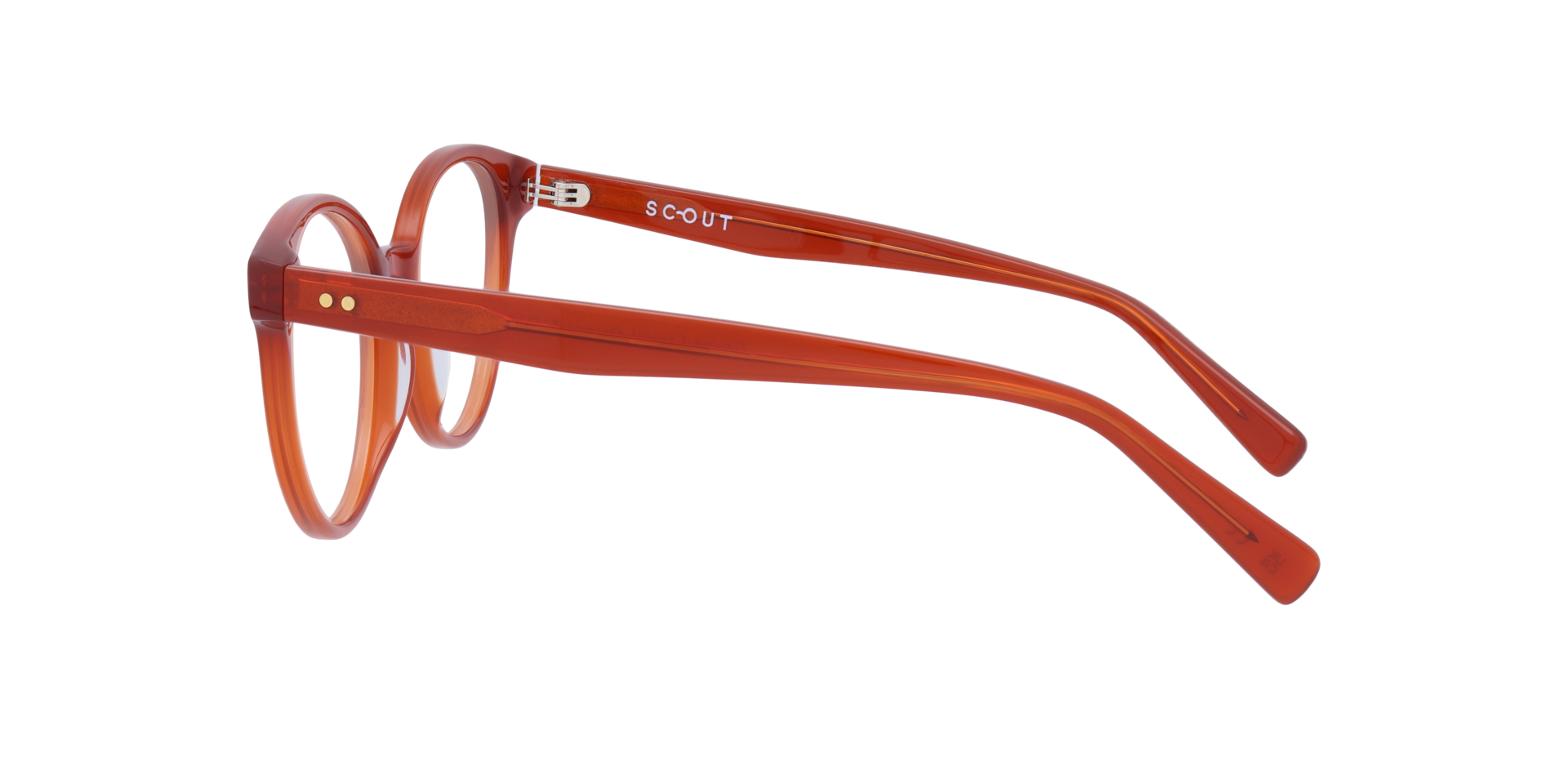 Gracie Crystal Orange AcetateEyeglass Frames for Glasses Direct, Side View