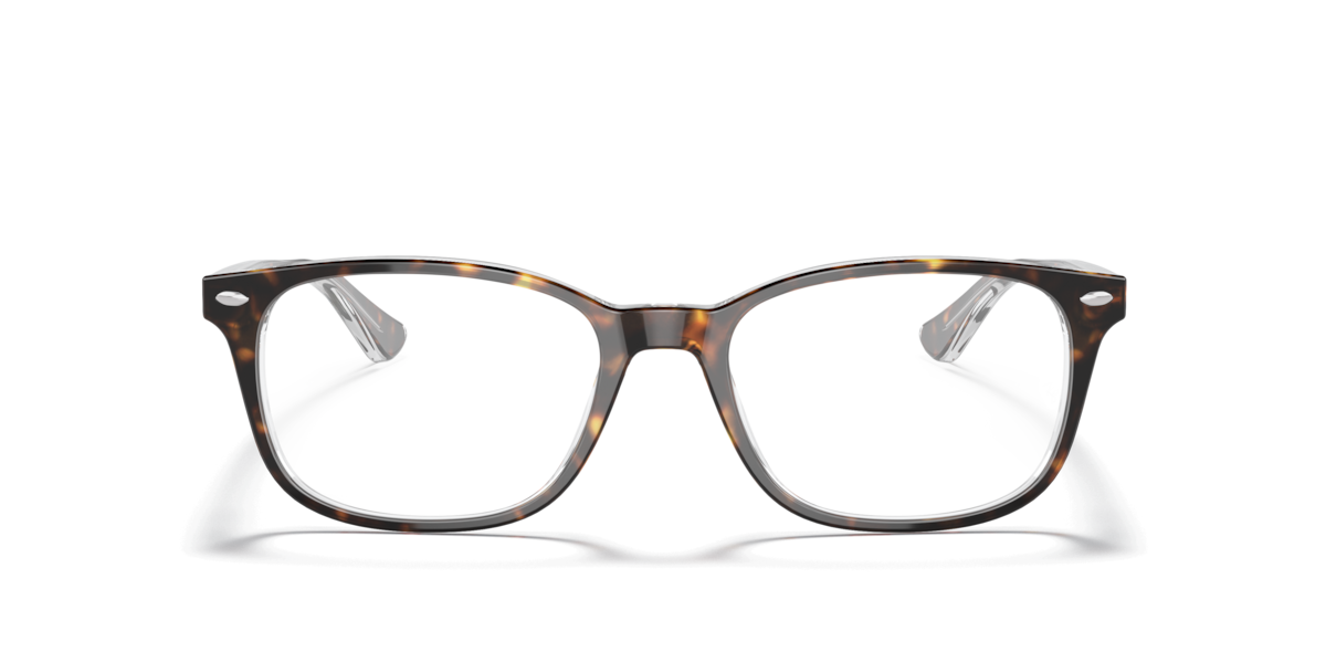 Ray-Ban Unisex Havana On Transparent Square Acetate Eyeglasses Online - Full Rim - Rb5375
