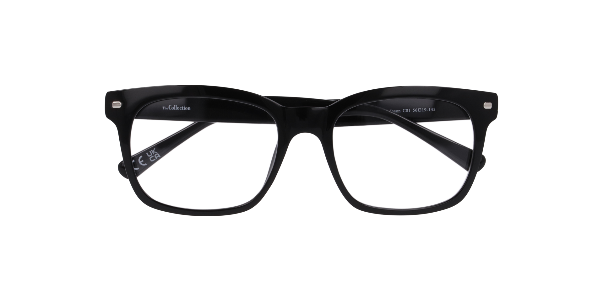 Mason Black PlasticEyeglass Frames for Glasses Direct, Closed View
