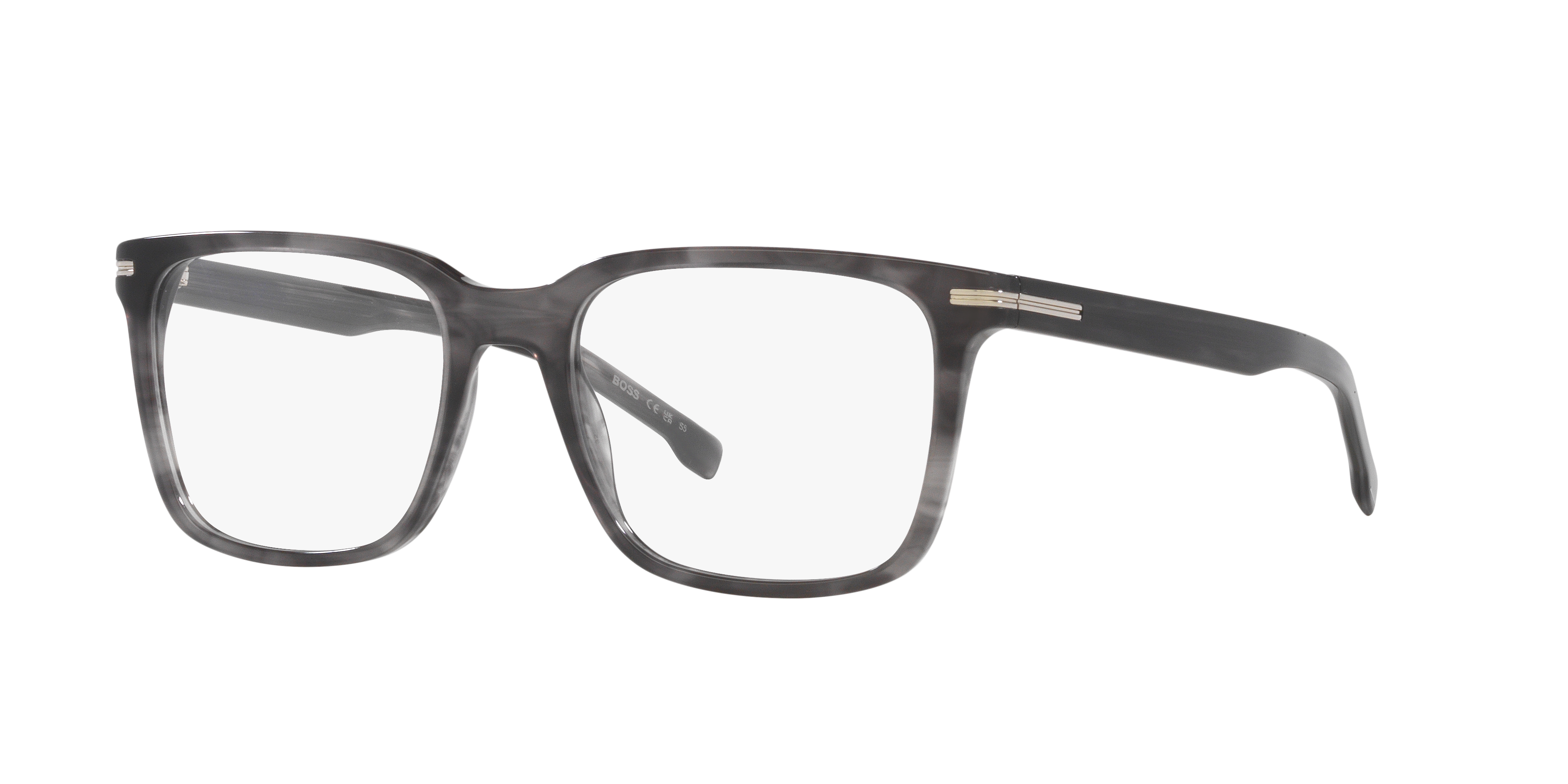 BOSS 1602 Horn Grey PlasticEyeglass Frames for Glasses Direct, Angle View