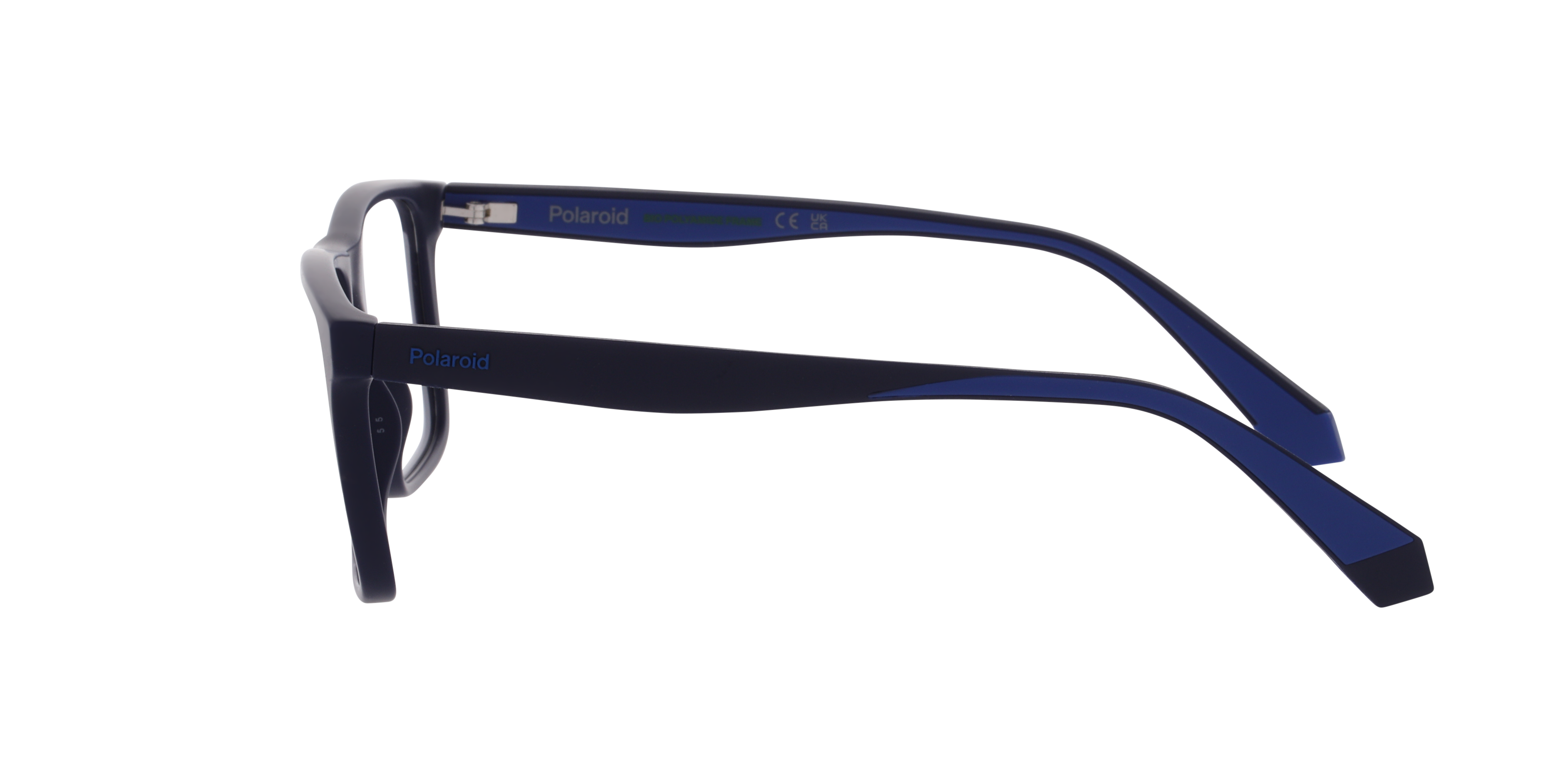 PLD D618 Blue PlasticEyeglass Frames for Glasses Direct, Side View