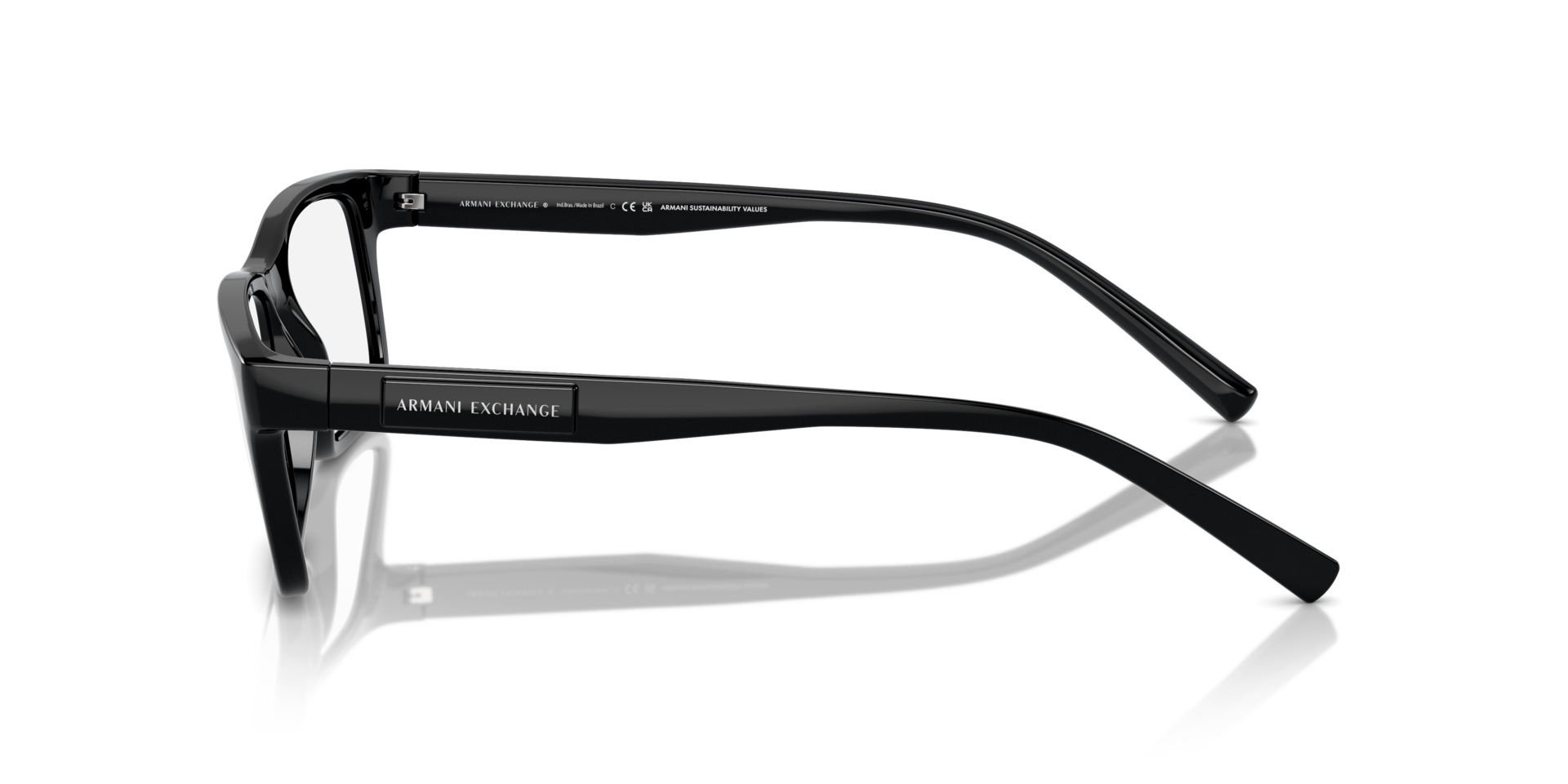 AX3115 Shiny Black PlasticEyeglass Frames for Glasses Direct, Side View