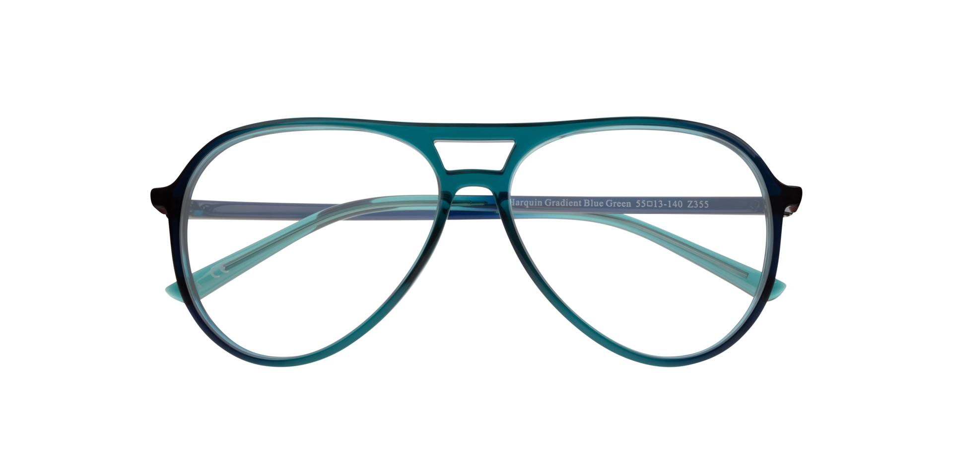 Harquin Gradient Blue & Green PlasticEyeglass Frames for Glasses Direct, Closed View
