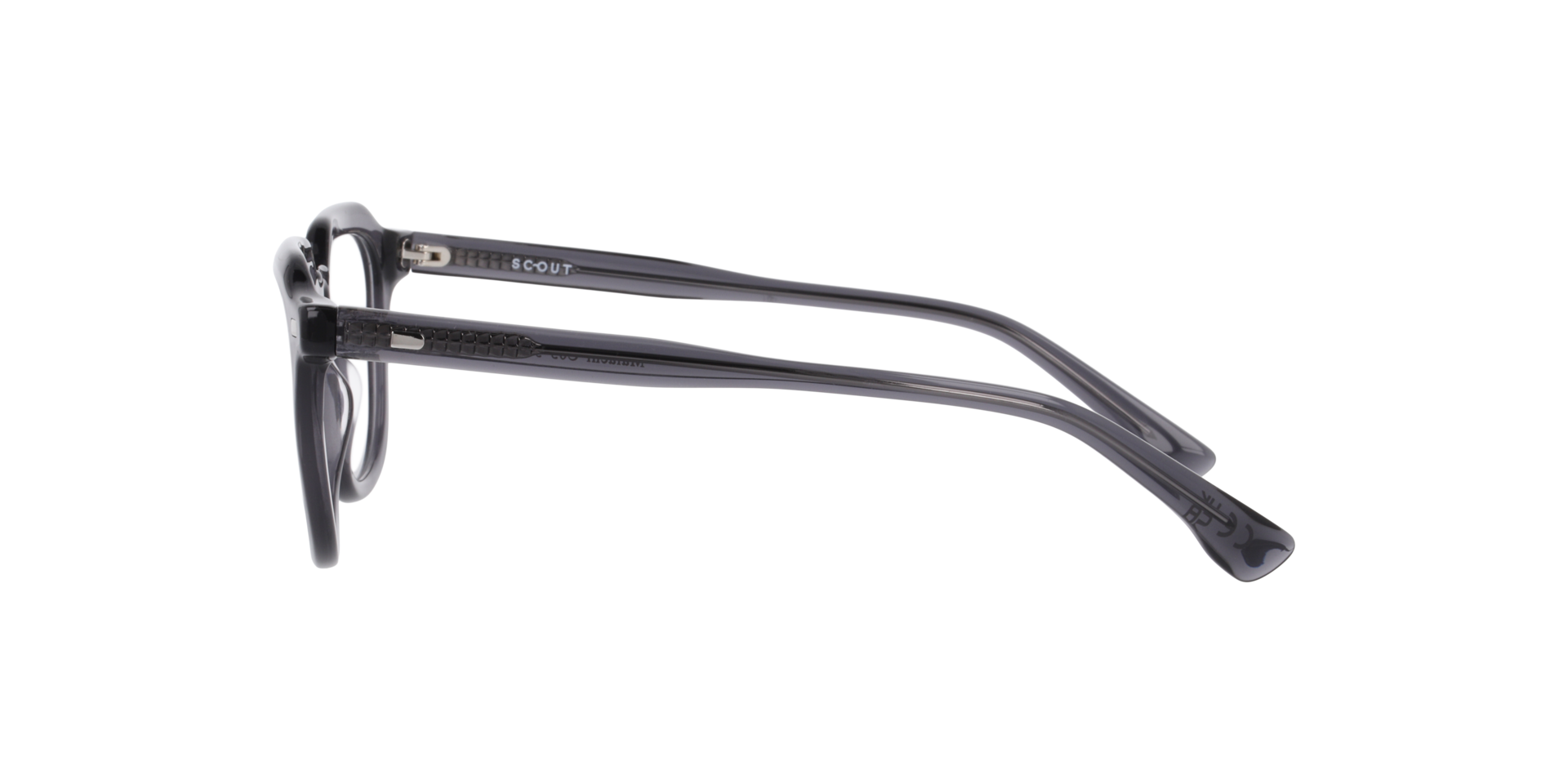 Malachi Crystal Dark Grey AcetateEyeglass Frames for Glasses Direct, Side View