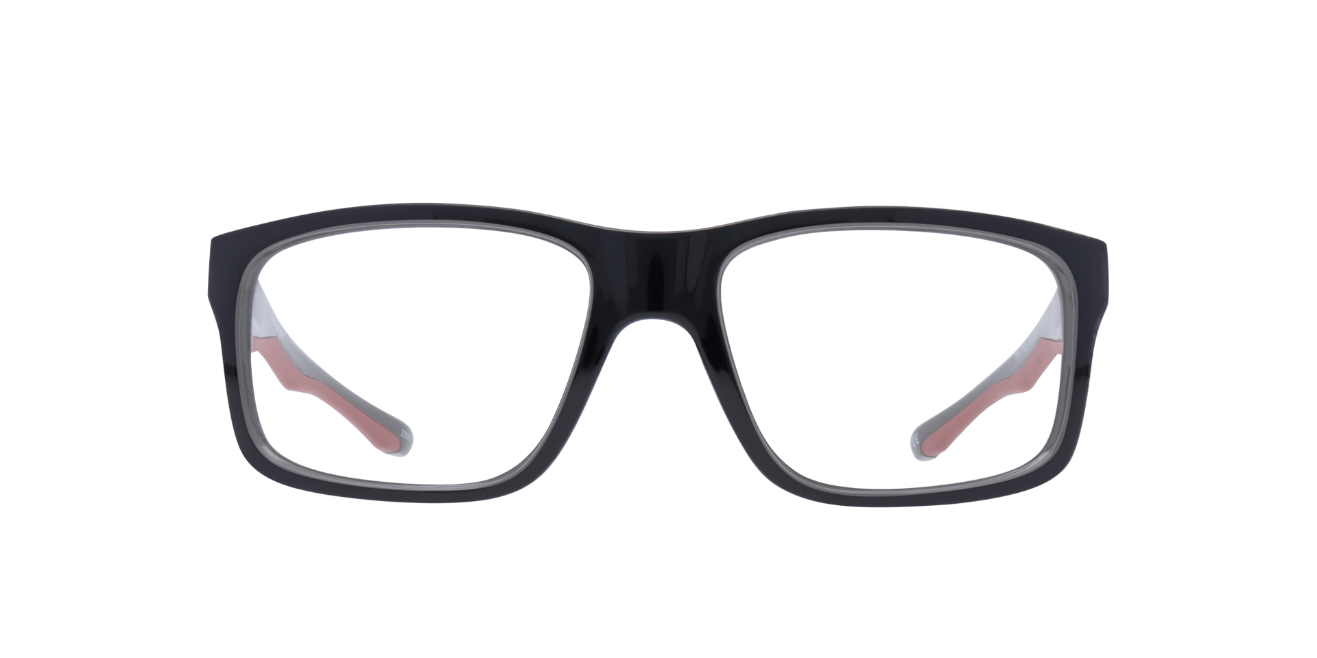 Beat Shiny Black & Red AcetateEyeglass Frames for Glasses Direct, Front View