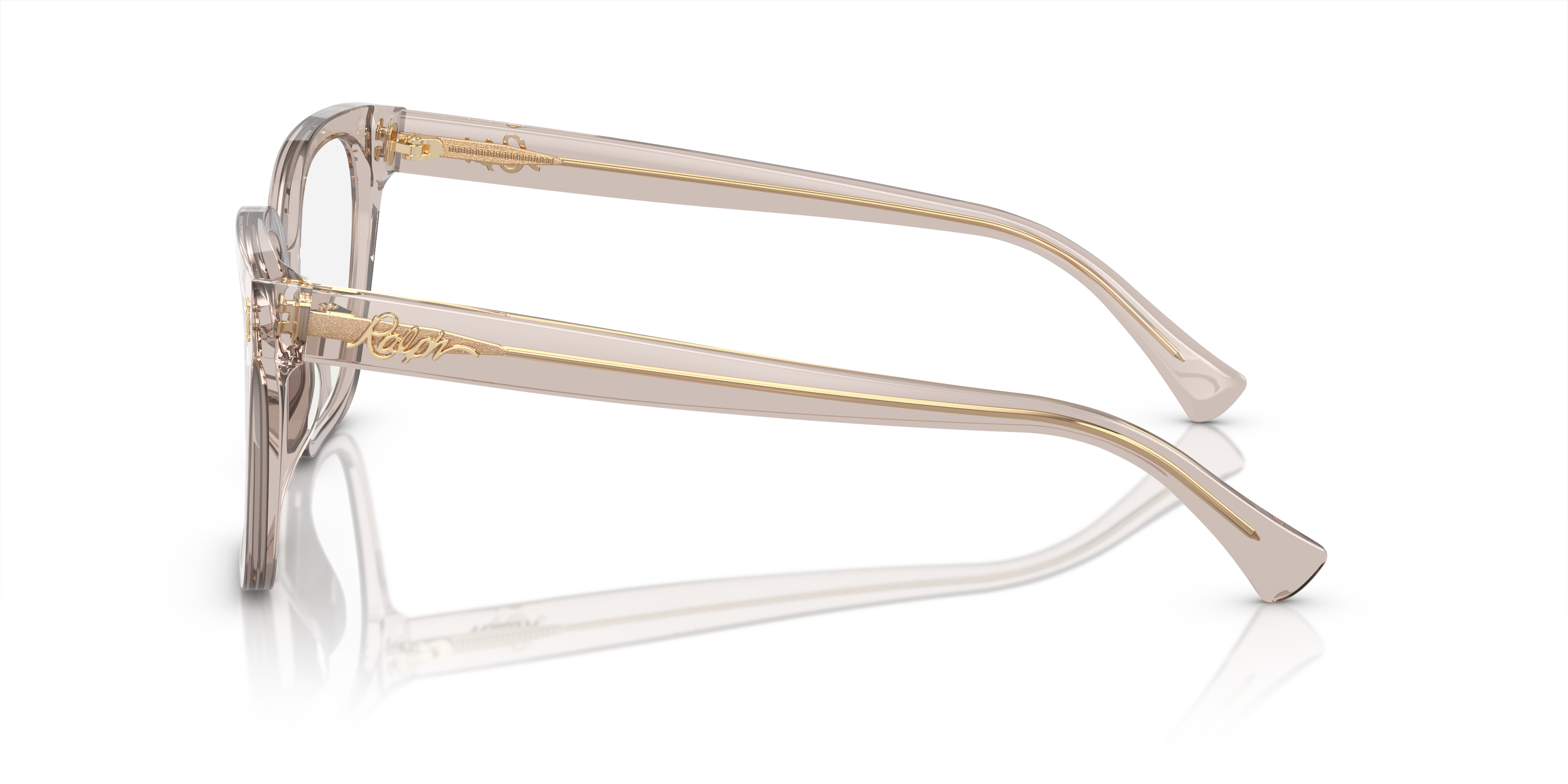 RA7158U Shiny Transparent Beige AcetateEyeglass Frames for Glasses Direct, Side View