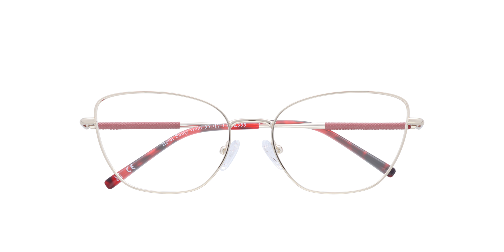 Heidi Shiny Gold MetalEyeglass Frames for Glasses Direct, Closed View