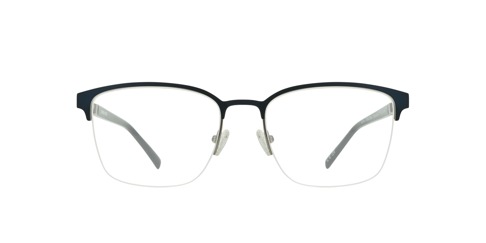 Kevin Matte Blue & Gunmetal MetalEyeglass Frames for Glasses Direct, Front View