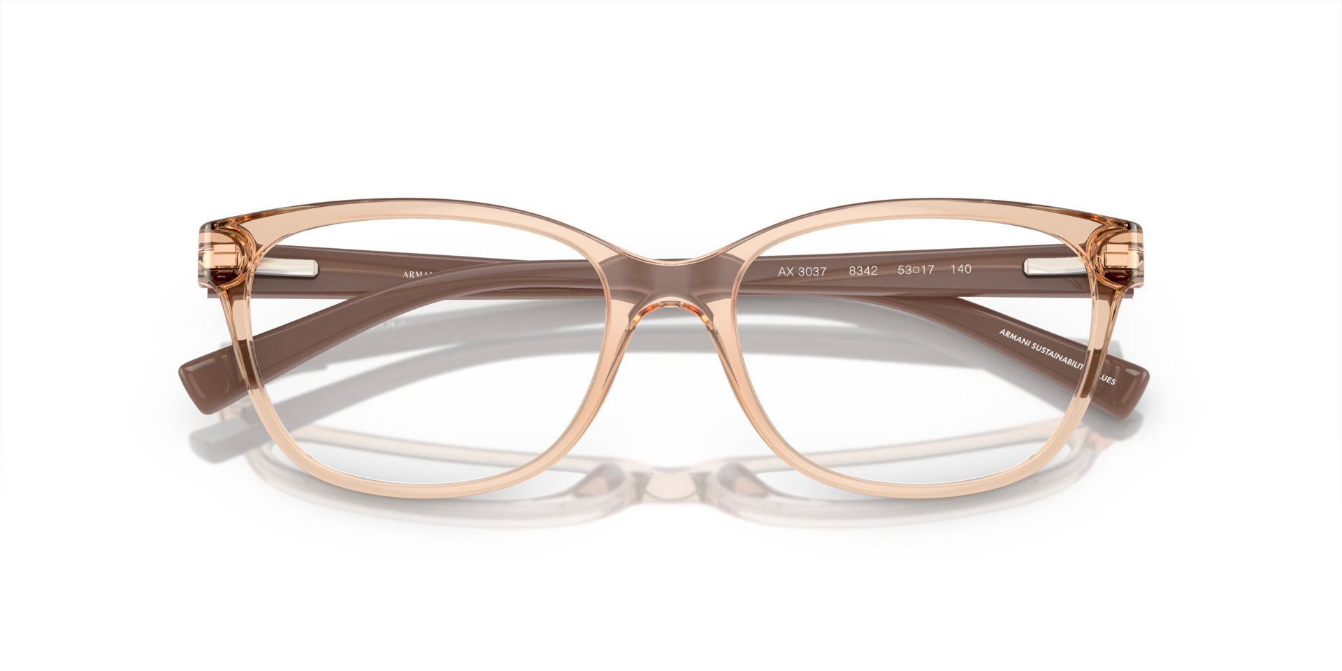 AX3037 Shiny Transparent Tundra PlasticEyeglass Frames for Glasses Direct, Closed View