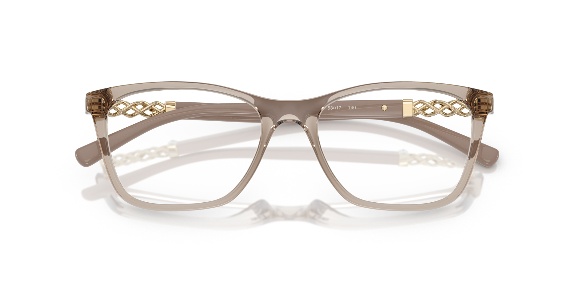 VO5632B Transparent Caramel PlasticEyeglass Frames for Glasses Direct, Closed View