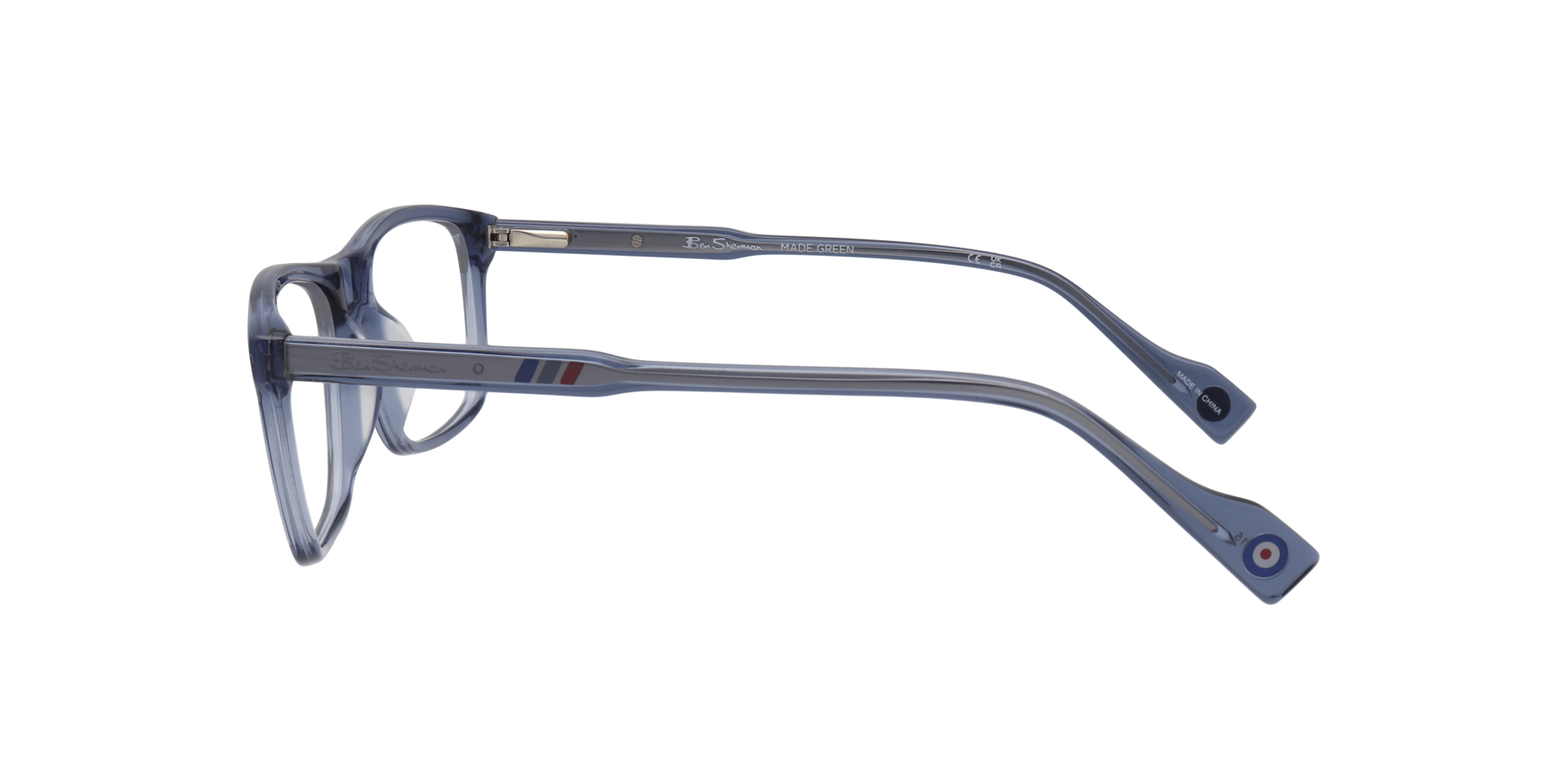 Newgate Blue MetalSunglass Frames for Glasses Direct, Side View