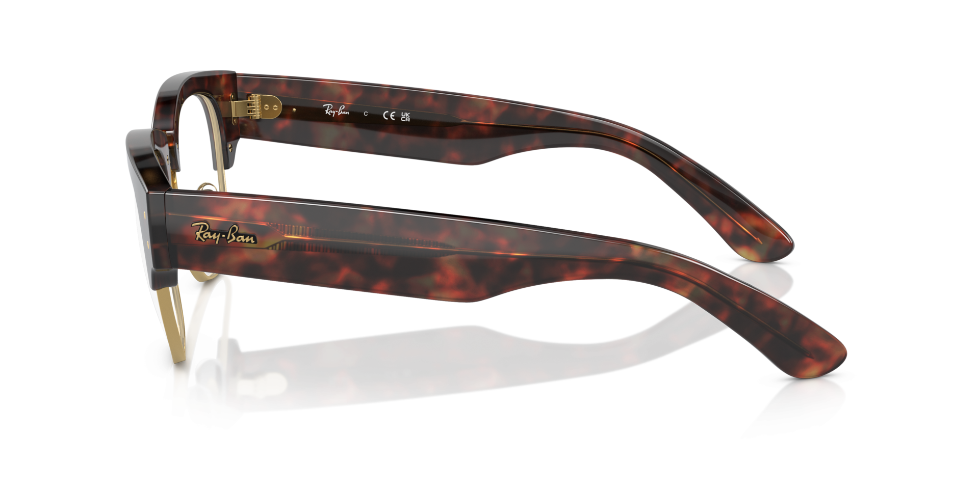 RB0316V Tortoise On Gold PlasticEyeglass Frames for Glasses Direct, Side View