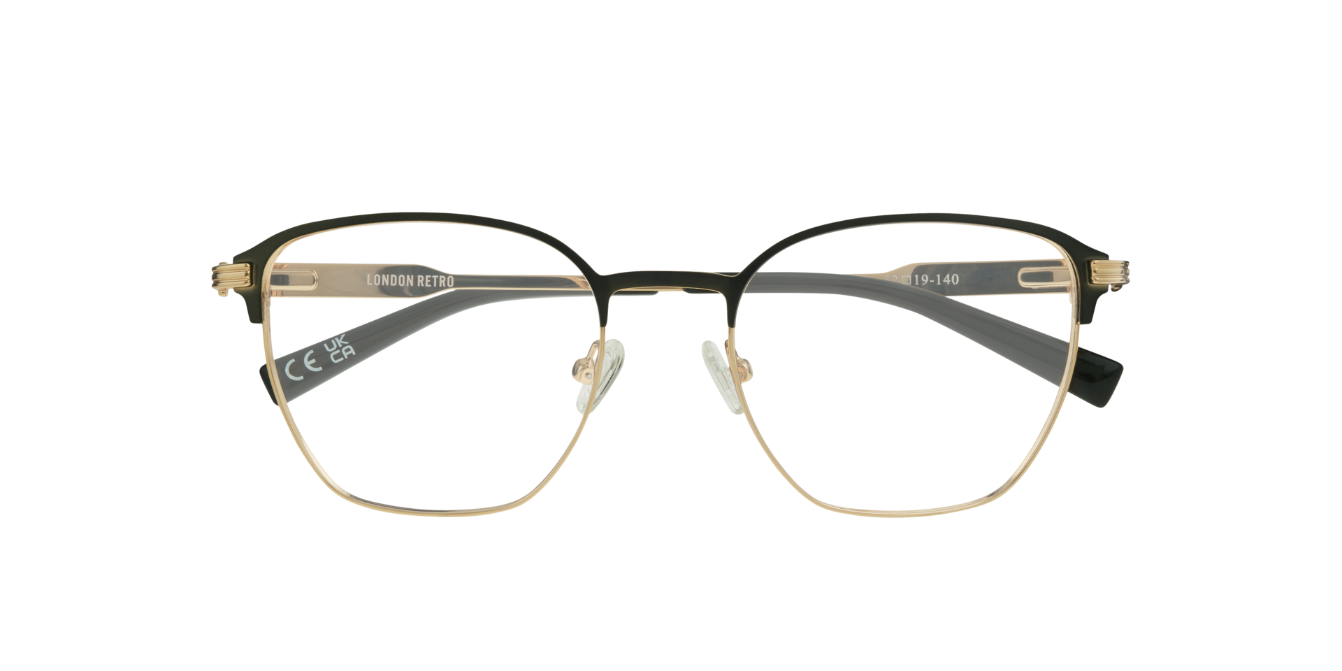 Keith Matte Green & Gold MetalSunglass Frames for Glasses Direct, Closed View